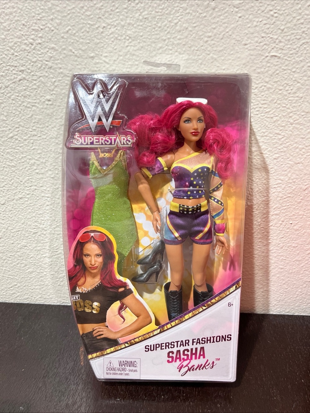 WWE Doll with Pink Hair & Purple Ring Outfit